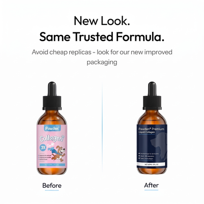 New look, same trusted formula - Pawden packaging before and after