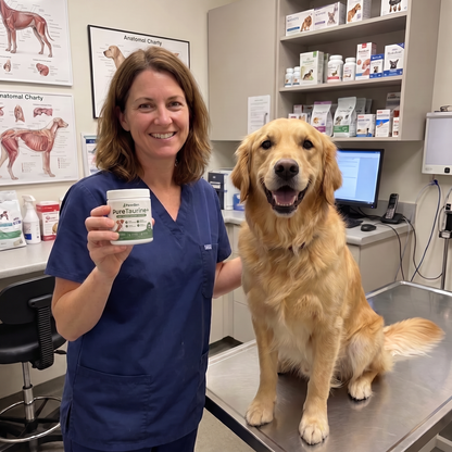 Vet with Pawden PureTaurine+ tub